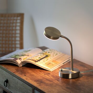 Lampe de table Leuchten-Direkt HENSKEN LED Acier brossé, 1 lumière