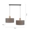 Suspension Leuchten-Direkt LINEN Écru, Noir, 2 lumières