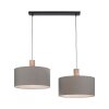 Suspension Leuchten-Direkt LINEN Écru, Noir, 2 lumières