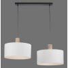 Suspension Leuchten-Direkt LINEN Écru, Noir, 2 lumières