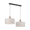 Suspension Leuchten-Direkt LINEN Écru, Noir, 2 lumières