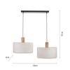 Suspension Leuchten-Direkt LINEN Écru, Noir, 2 lumières