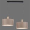 Suspension Leuchten-Direkt LINEN Écru, Noir, 2 lumières