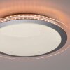 Plafonnier Leuchten-Direkt CYBA LED Argenté, 2 lumières, Télécommandes, Changeur de couleurs