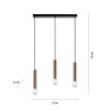 Suspension Leuchten-Direkt BRUNA Noir, 3 lumières