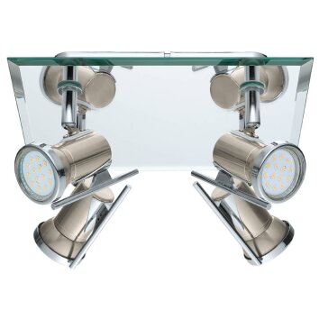 Plafonnier Eglo TAMARA LED Chrome, Nickel mat, 4 lumières