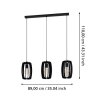 Suspension Eglo BAJAZZARA Noir, 3 lumières