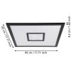 Plafonnier Eglo BORDONARA LED Noir, Blanc, 1 lumière, Télécommandes