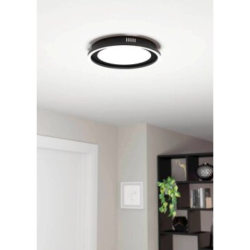 Plafonnier Eglo CALAGRANO LED Noir, 2 lumières, Télécommandes