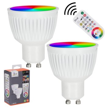 Candal GU10 LED RGB 6,5 watt 2200-6500 kelvin 345 lumen Lot de 2 avec télécommande