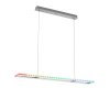 Suspension Leuchten-Direkt FELIX60 LED Acier brossé, 2 lumières, Télécommandes, Changeur de couleurs