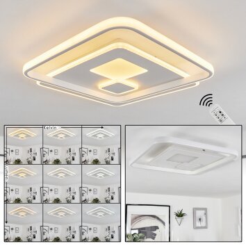 Plafonnier  Selim LED Blanc, 1 lumière, Télécommandes