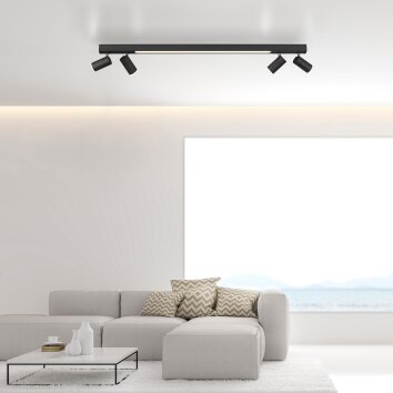 Plafonnier Paul Neuhaus PURE-LINES LED Anthracite, 1 lumière, Télécommandes