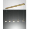 Suspension Fabas Luce Dunk LED Laiton, 5 lumières