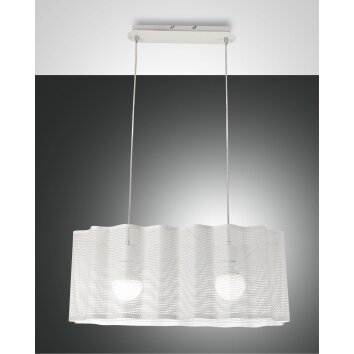 Suspension Fabas Luce Glicine Blanc, 2 lumières