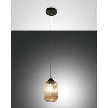 Suspension Fabas Luce Aston Noir, 1 lumière