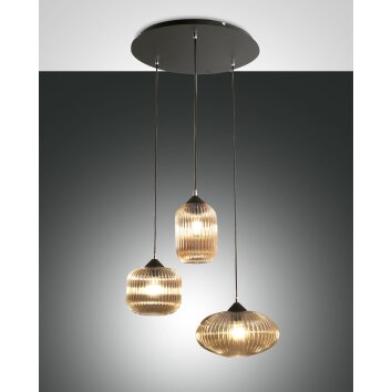 Suspension Fabas Luce Nordal Noir, 3 lumières