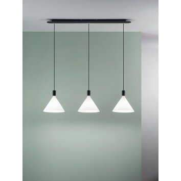 Suspension Fabas Luce Vincent Noir, 3 lumières