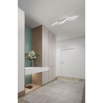 Plafonnier Fabas Luce Sinuo LED Blanc, 2 lumières