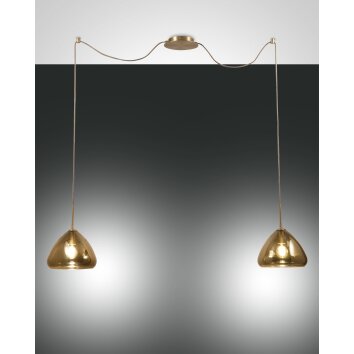 Suspension Fabas Luce Glow Laiton, 2 lumières