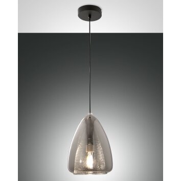 Suspension Fabas Luce Britton Noir, 1 lumière