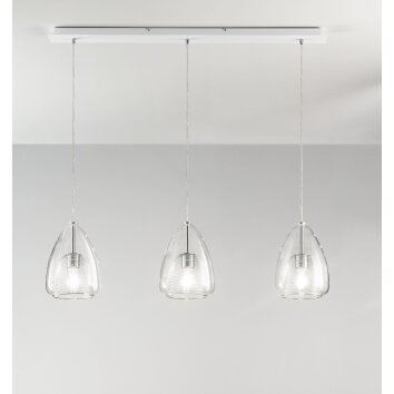 Suspension Fabas Luce Britton Blanc, 3 lumières