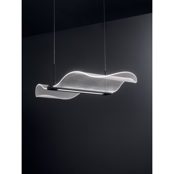 Suspension Fabas Luce Fenice LED Noir, 1 lumière