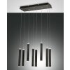 Suspension Fabas Luce Prado LED Noir, 8 lumières