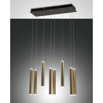 Suspension Fabas Luce Prado LED Or, Noir, 8 lumières