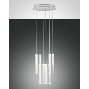 Suspension Fabas Luce Prado LED Blanc, 8 lumières