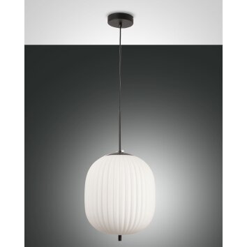 Suspension Fabas Luce Domizia Noir, 1 lumière