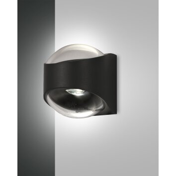 Applique murale Fabas Luce Remy LED Noir, 1 lumière