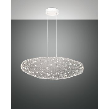 Suspension Fabas Luce Sumter LED Blanc, 1 lumière