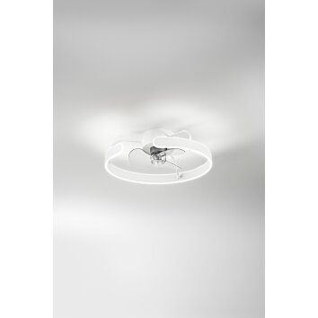 Ventilateur de plafond Fabas Luce Savoy LED Blanc, 1 lumière