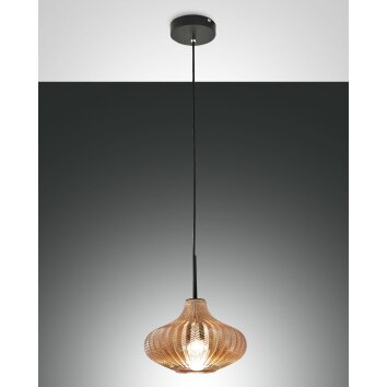 Suspension Fabas Luce Budelli Noir, 1 lumière