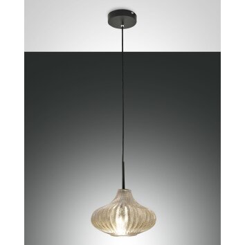 Suspension Fabas Luce Budelli Noir, 1 lumière