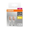 Osram E14 4 Watt 2700 Kelvin 470 lumen Set de 2 pièces