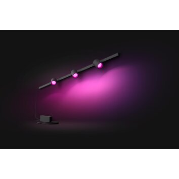 Applique murale Kit de base Philips Hue Perifo LED Noir, 3 lumières, Changeur de couleurs