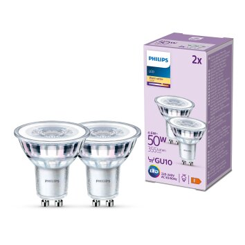 Philips Classic Lot de 2 LED GU10 4,6 watt 2700 kelvin 355 lumen