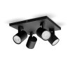 Plafonnier Philips myLiving Runner Noir, 4 lumières