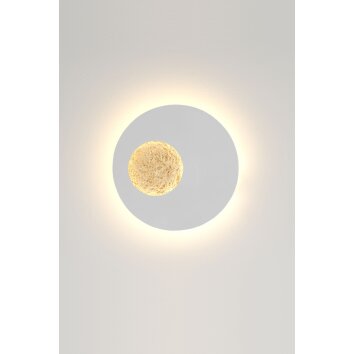 Applique murale Holländer LUNA LED Or, Blanc, 2 lumières