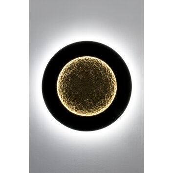 Applique murale Holländer LUNA LED Brun, Or, Noir, 2 lumières