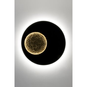 Applique murale Holländer LUNA LED Brun, Or, Noir, 2 lumières