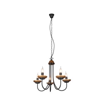 Lustre Trio Livia Noir, 5 lumières