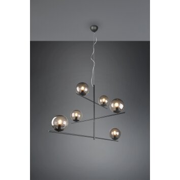 Suspension Trio Pure Anthracite, 6 lumières