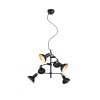 Suspension Trio Roxie Laiton, Noir, 6 lumières