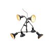 Suspension Trio Roxie Laiton, Noir, 6 lumières