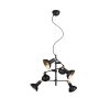 Suspension Trio Roxie Laiton, Noir, 6 lumières