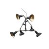 Suspension Trio Roxie Laiton, Noir, 6 lumières