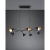 Suspension Trio Roxie Laiton, Noir, 7 lumières